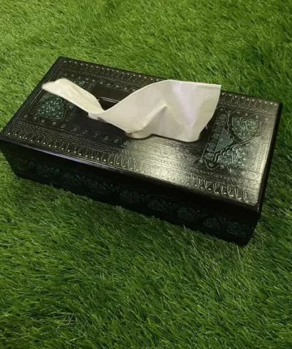 black and green tissue box