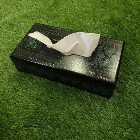 black and green tissue box