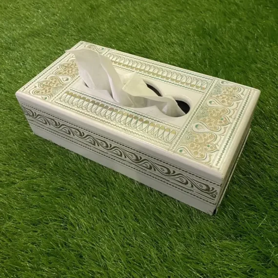 white naqshi tissue box