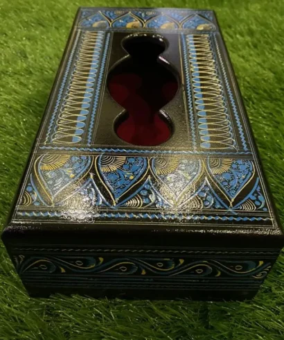 black and blue tissue box naqshi