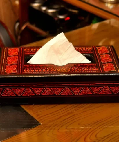 Tissue Box Naqshi Style Red