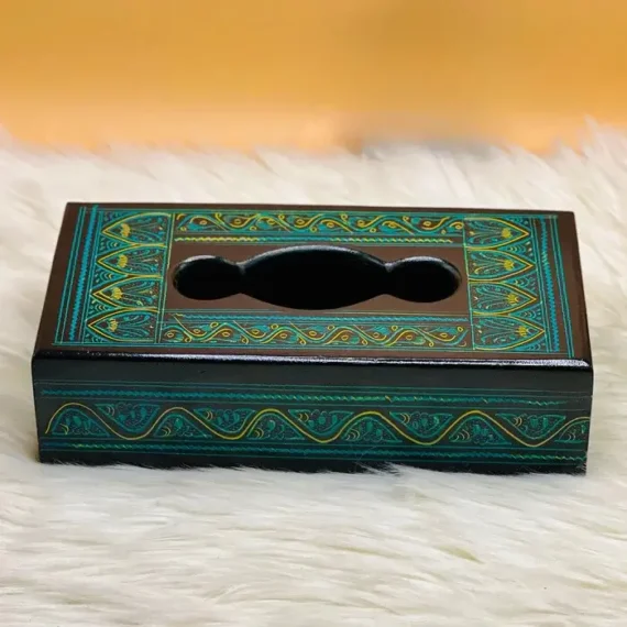 naqshi wooden tissue box