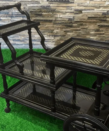 3 Portion Wooden Style Tea Trolley
