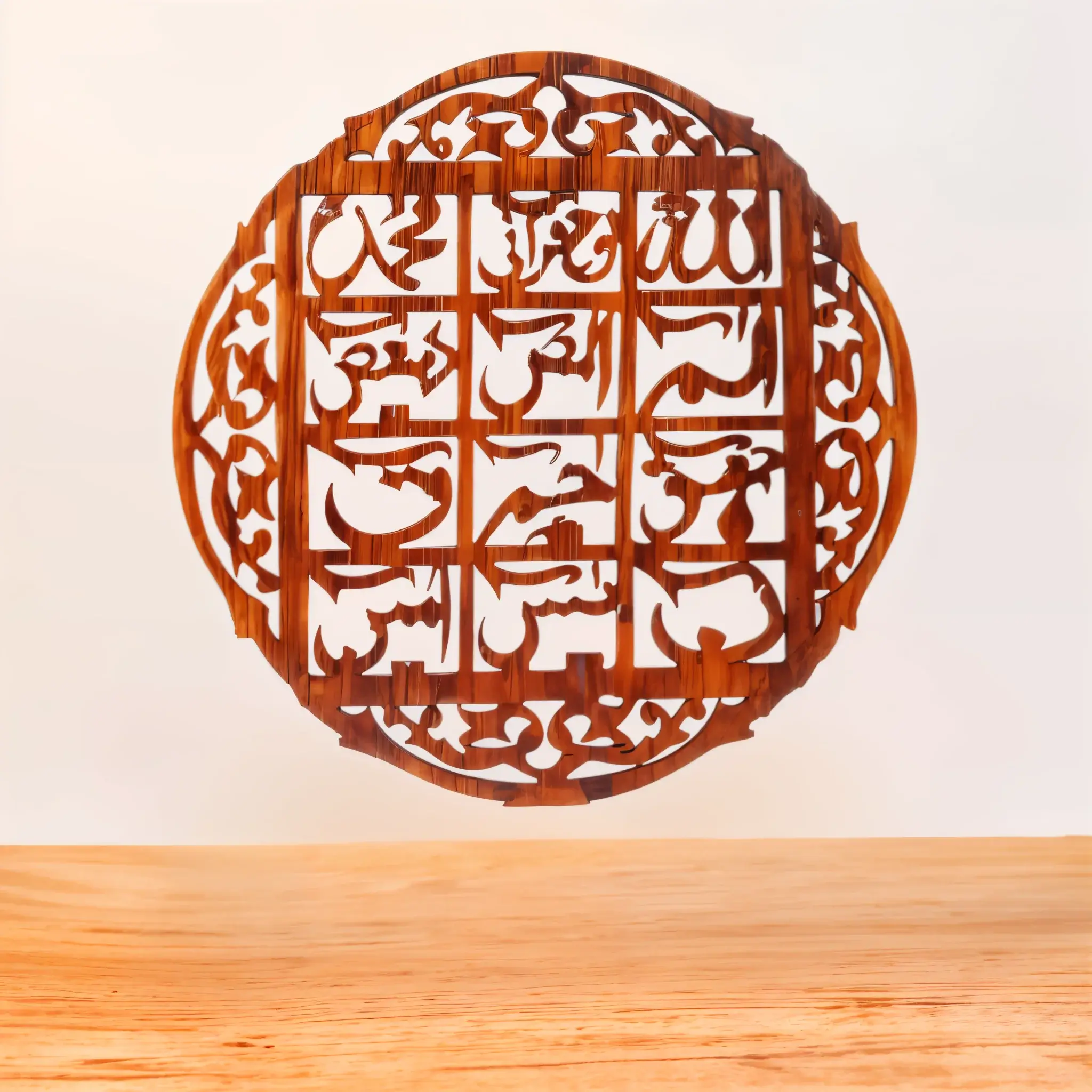 Lohe Qurani Wooden Wall Art Round