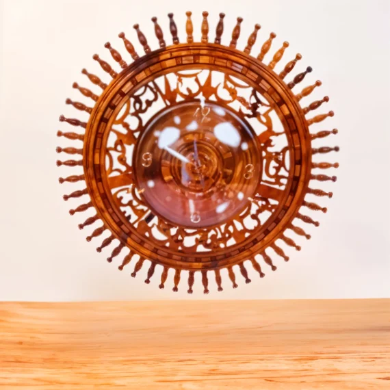 Wooden Clock Kalma Lohe Qurani