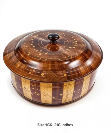 Wooden Hot Pot With Brass Work