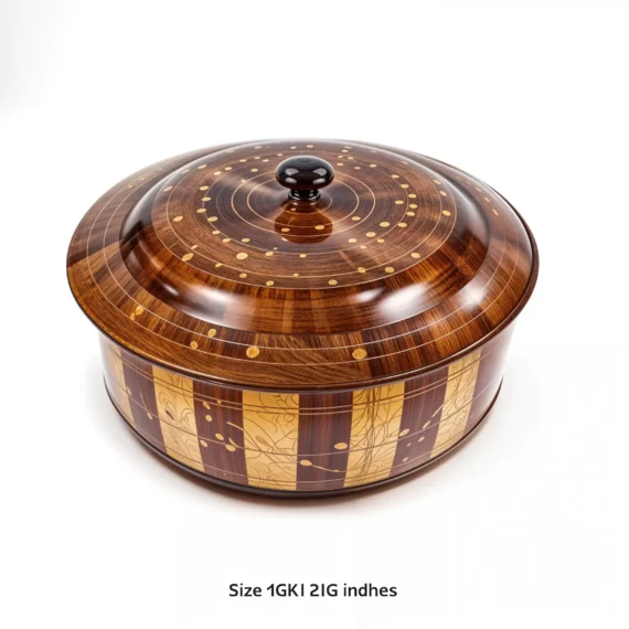 Wooden Hot Pot With Brass Work