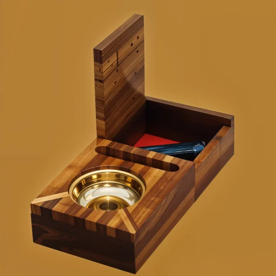 Handmade Wooden Ashtray 3 in 1